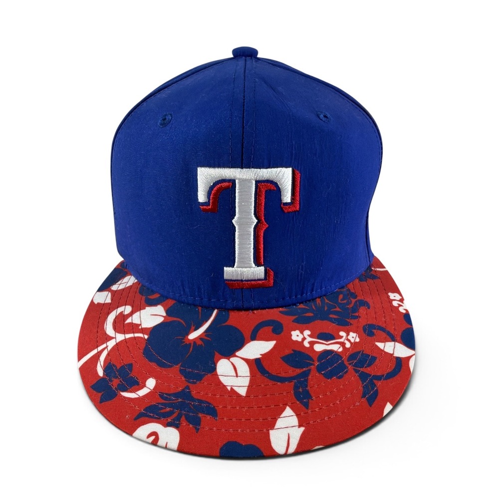 Texas Rangers Snapback Hat Men OSFM Blue Floral Brim Southwest Airlines